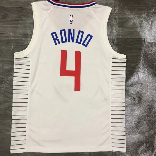 Camisa masculina Rajon Rondo branca 2020-21 Swingman versão jogador – edição Association