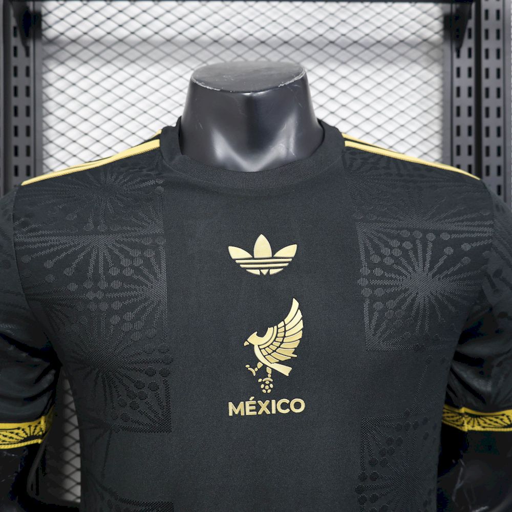 Camisa México 2025/26 Ouro-Preta Versão Jogador