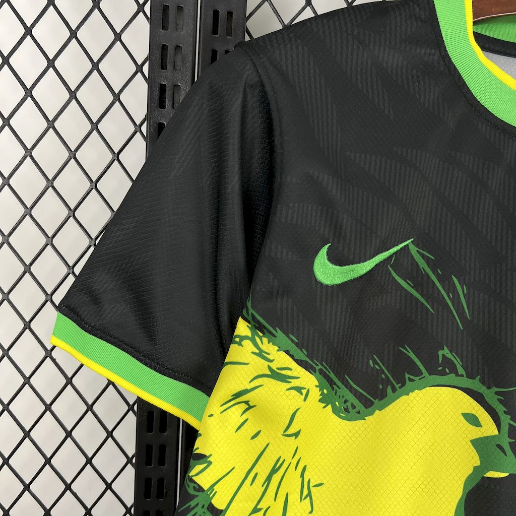 Men's Brazil 2025/26 Dove Edition Black Jersey