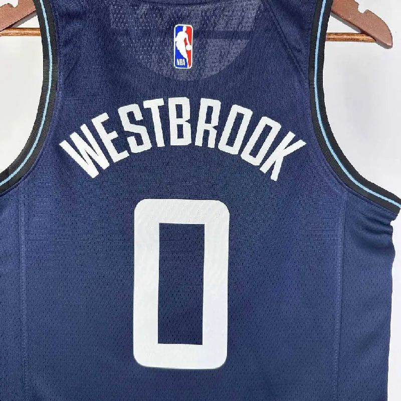 Camisa azul masculina Russell Westbrook 2024 – Edição City