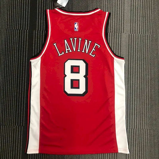 Camisa masculina Zach LaVine vermelha 2021-22 Swingman Team – Edição City