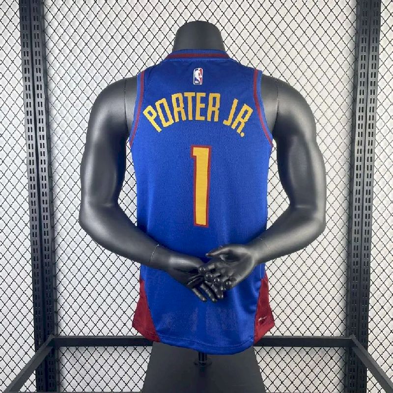 Camisa azul masculina Michael Porter Jr. Team – Edição Statement