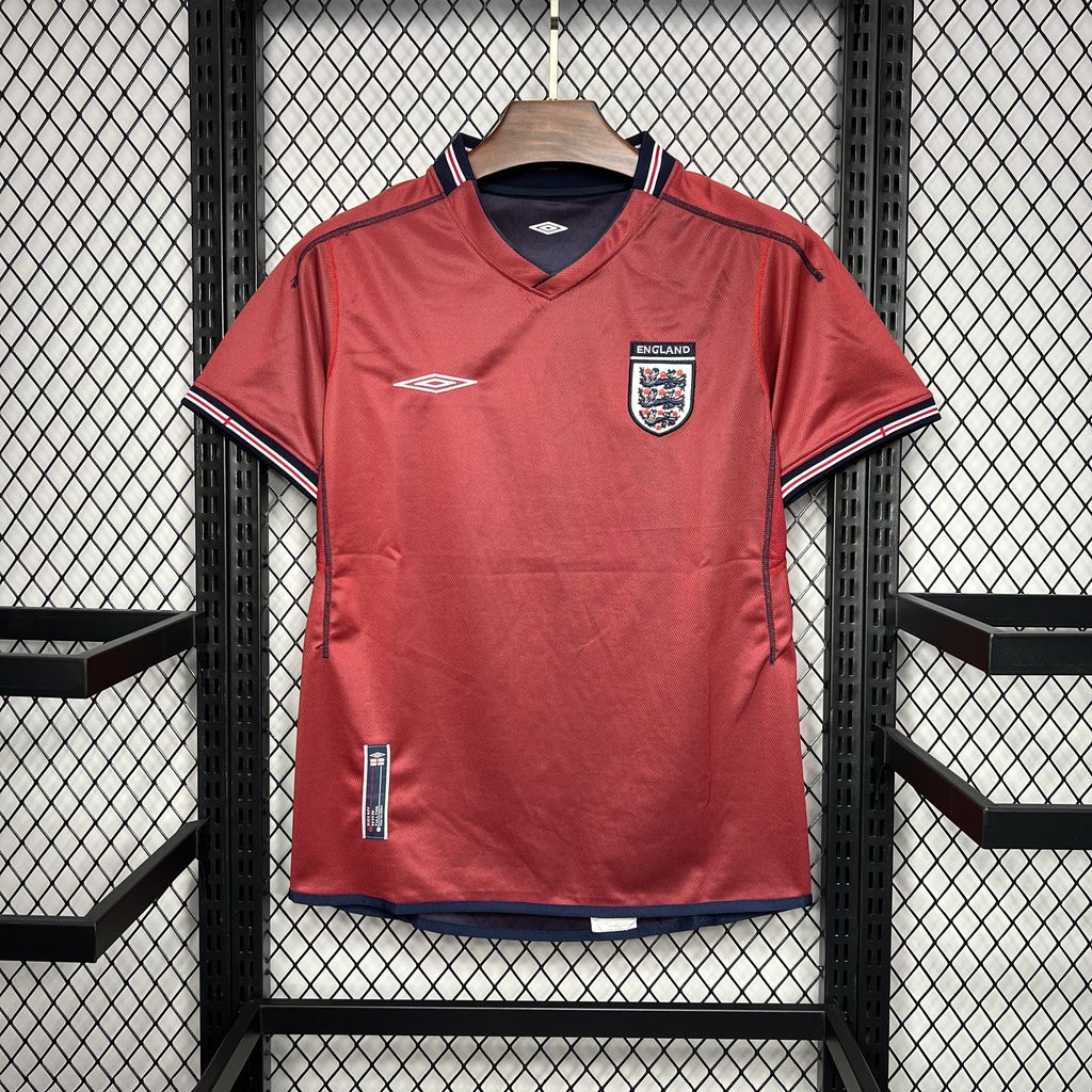 Camisa retrô reserva da Inglaterra de 2002 (frente e verso)