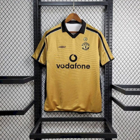 Camisa reversível do Manchester United Centenary 2001/02, reserva e terceira camisa retrô