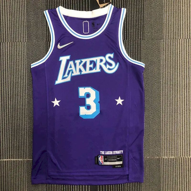 Camisa masculina roxa Anthony Davis Team – Edição City do 75º aniversário