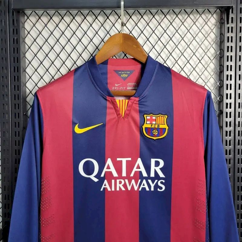 Camisa retrô de mangas compridas do Barcelona 2014/15 Home