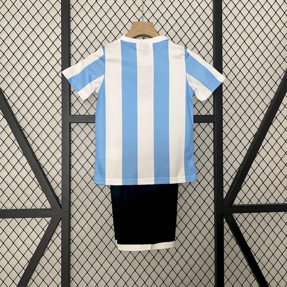 Argentina 1986 Home Kids Retro Jersey And Shorts