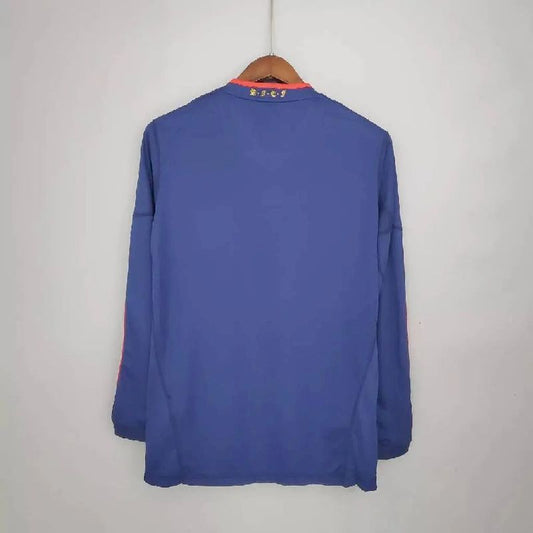 Camisa retrô de mangas compridas da Espanha para a Copa do Mundo de 2010