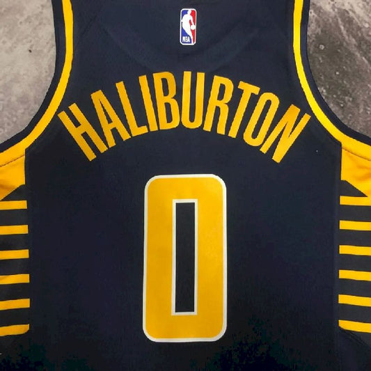 Camisa Masculina Tyrese Haliburton Preta para o Time Away