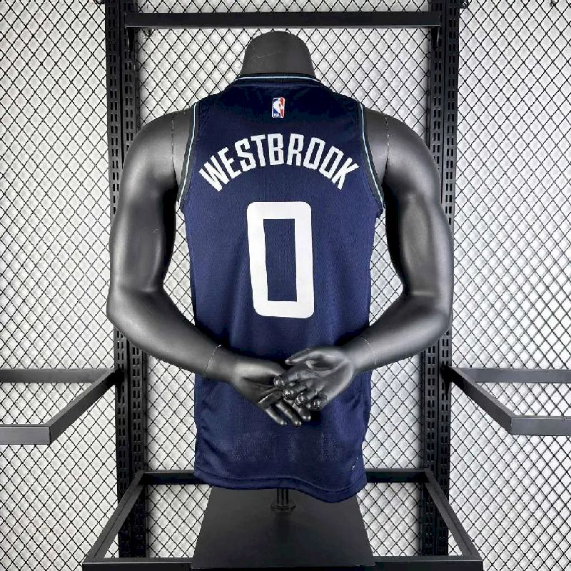 Camisa azul masculina Russell Westbrook 2024 – Edição City