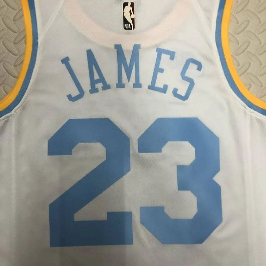 Camisa masculina LeBron James White retrô