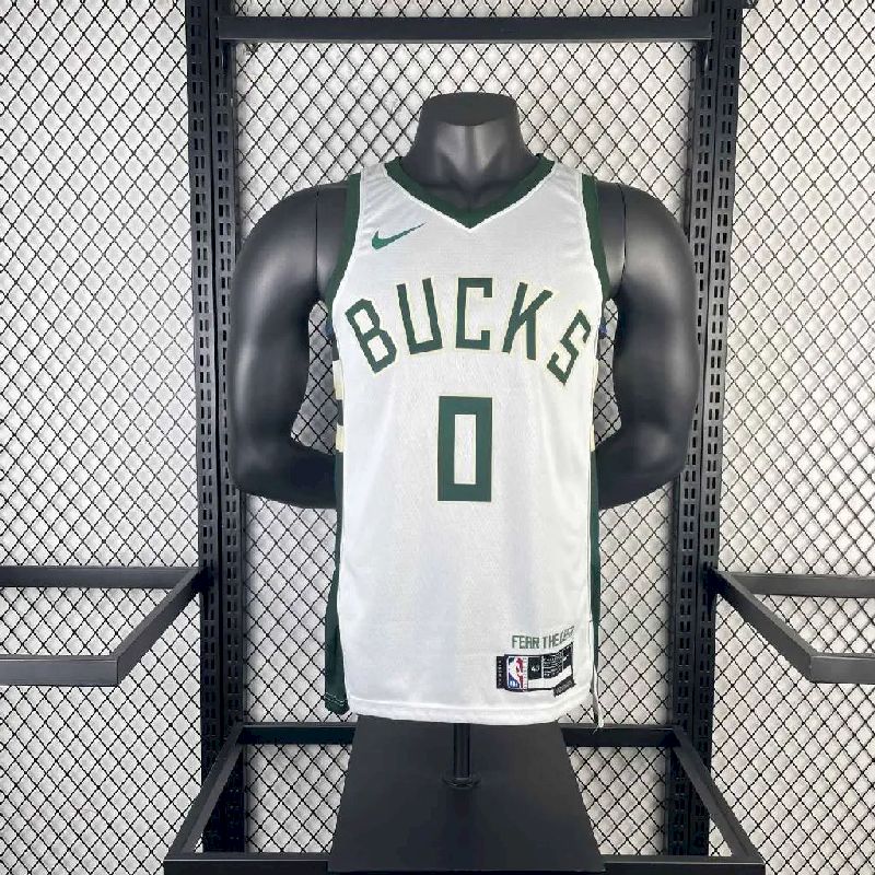 Camisa branca masculina Damian Lillard 2023, time titular