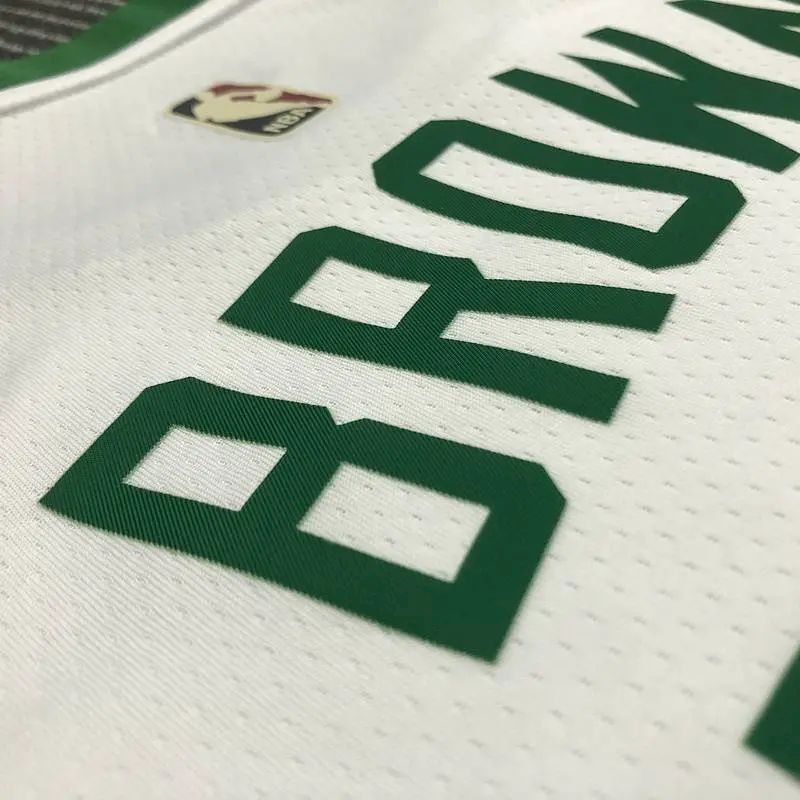 Camisa Jaylen Brown Masculina Branca 2021-22 75º Aniversário – Edição Clássica