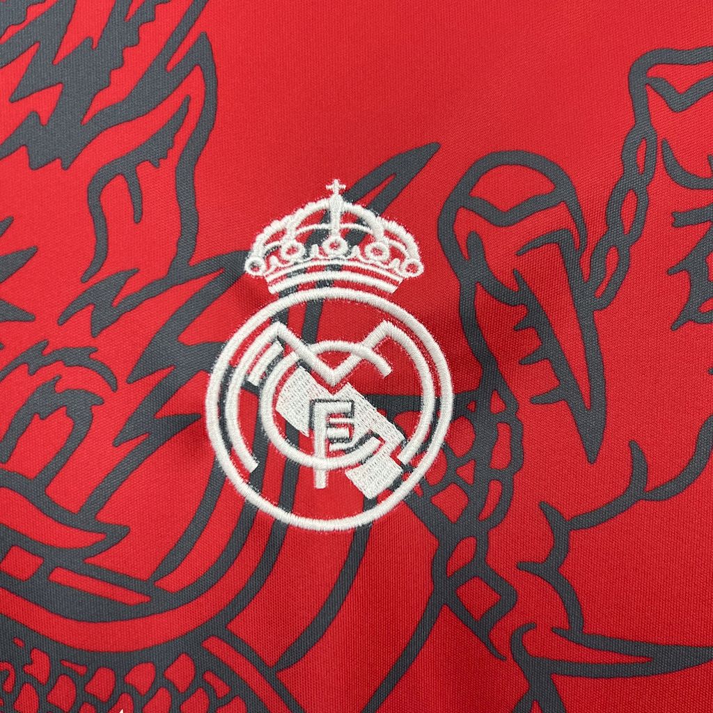 Real Madrid 2024/25 Red And Black Dragon Jersey