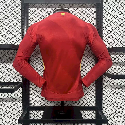 Men's Spain 2024/25 Home Long Sleeve Jersey Player Version