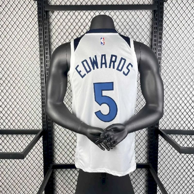Camisa branca masculina Anthony Edwards 2023 do time titular