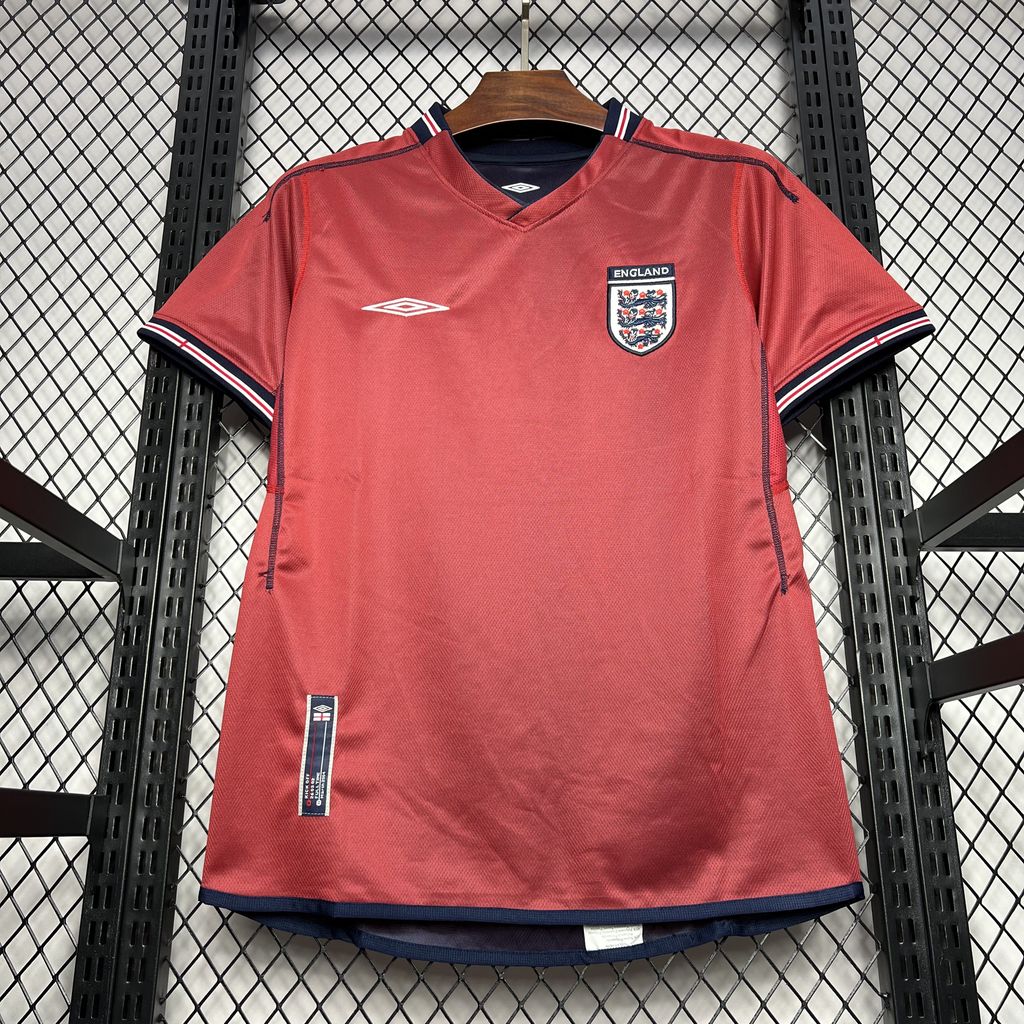 Camisa retrô reserva da Inglaterra de 2002 (frente e verso)