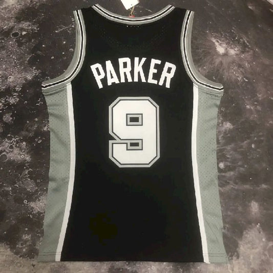 Camisa masculina M&N 2002/03 Tony Parker preta retrô