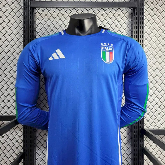 Camisa Itália Euro 2024/25 Home Manga Longa Versão Jogador