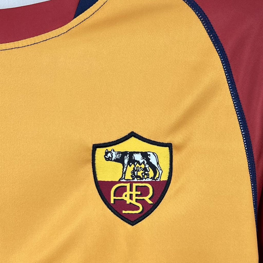 Camisa retrô de manga comprida AS Roma 2001/02 Home