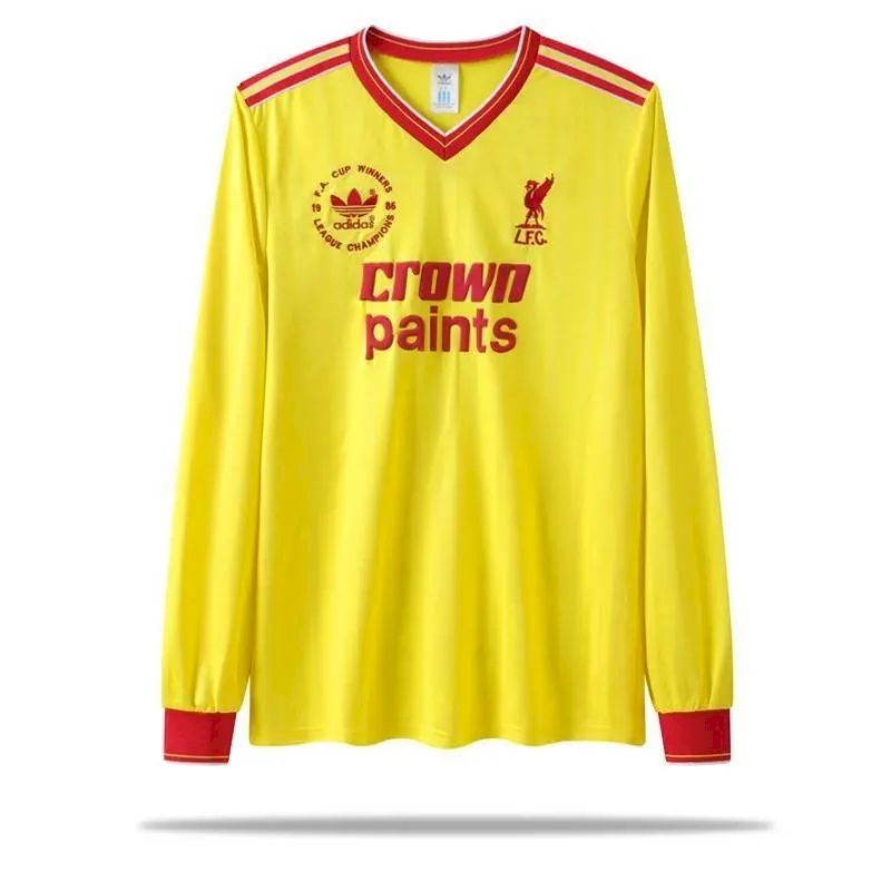 Camisa retrô mangas compridas Liverpool 1985/86 Terceira Copa da Inglaterra