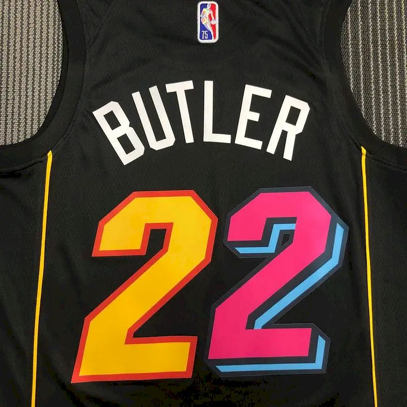 Men’s Jimmy Butler Black Team Jersey – 75th Anniversary City Edition
