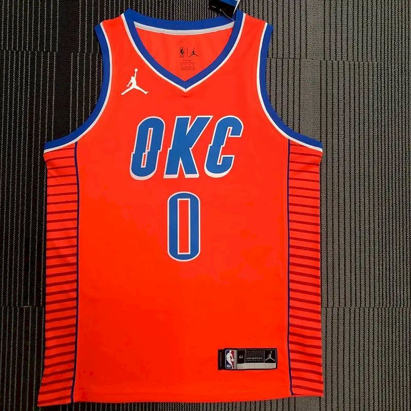 Camisa masculina laranja Swingman Russell Westbrook – Edição Statement