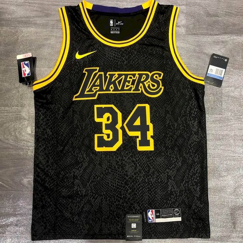 Camisa masculina Shaquille O'Neal Black Mamba versão jogador