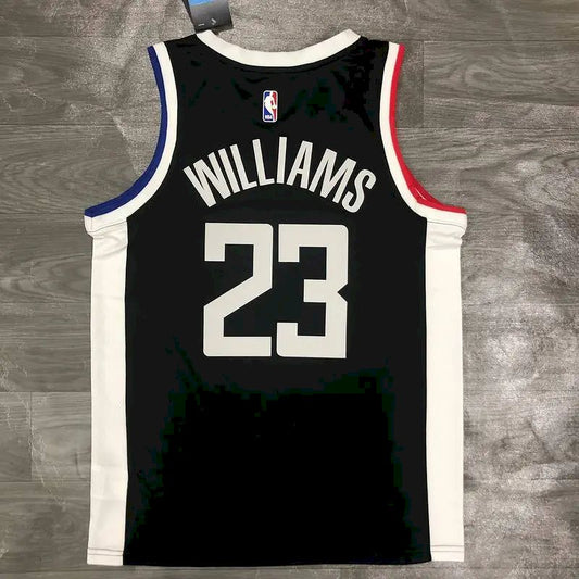 Camisa masculina Lou Williams 2020-21 preta versão Swingman Player – Edição City