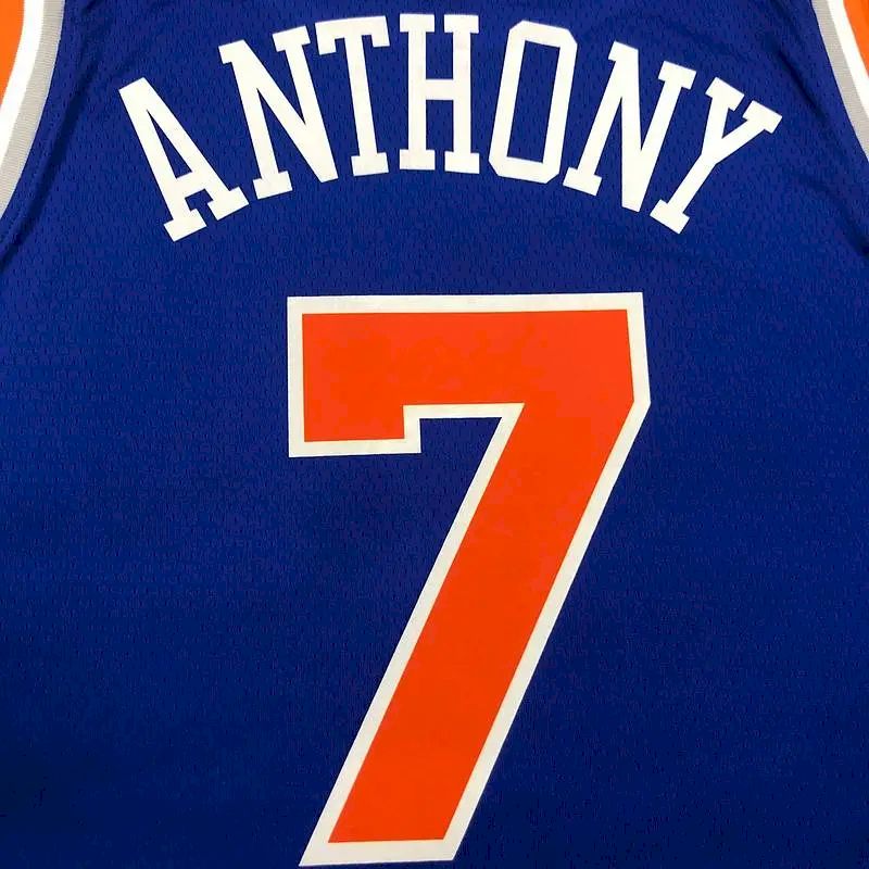 Men’s Carmelo Anthony Blue 2020-21 Swingman Player Version Jersey – Icon Edition