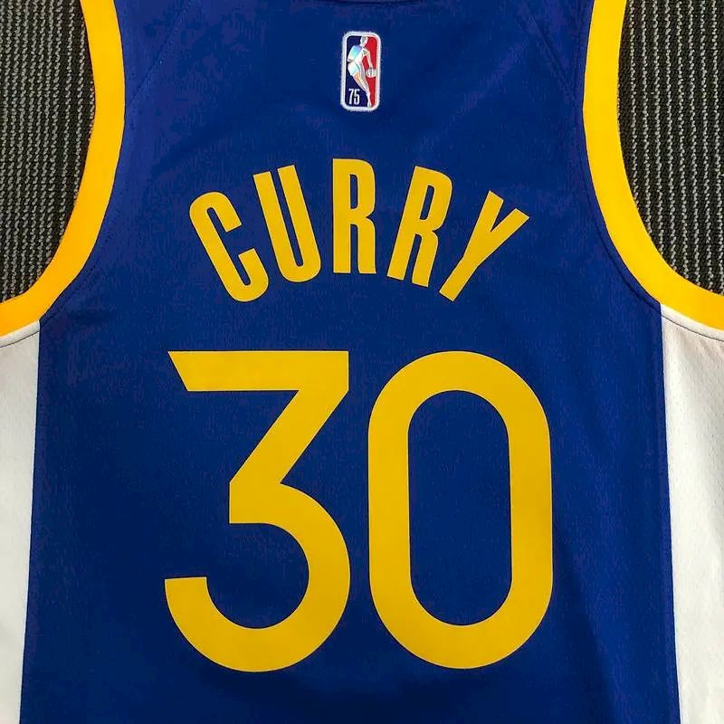 Camisa azul masculina Stephen Curry Team – Edição de 75º aniversário