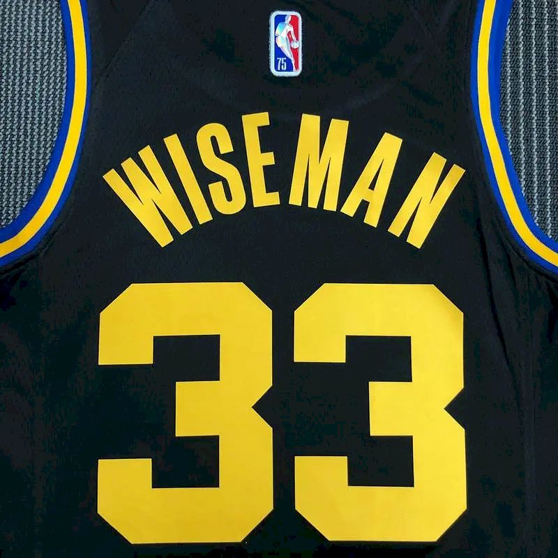 Camisa James Wiseman preta masculina – Edição City do 75º aniversário