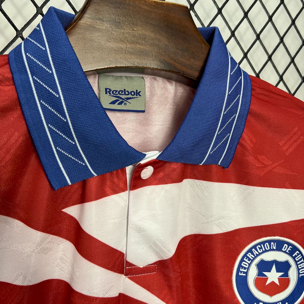 Camisa retrô de mangas compridas do Chile 1998 Home