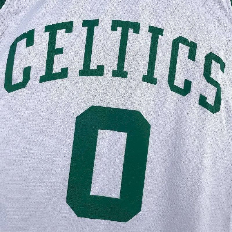 Camisa masculina Jayson Tatum branca retrô – edição de 75º aniversário