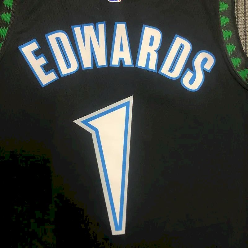 Camisa preta masculina Anthony Edwards Swingman – Edição Clássica