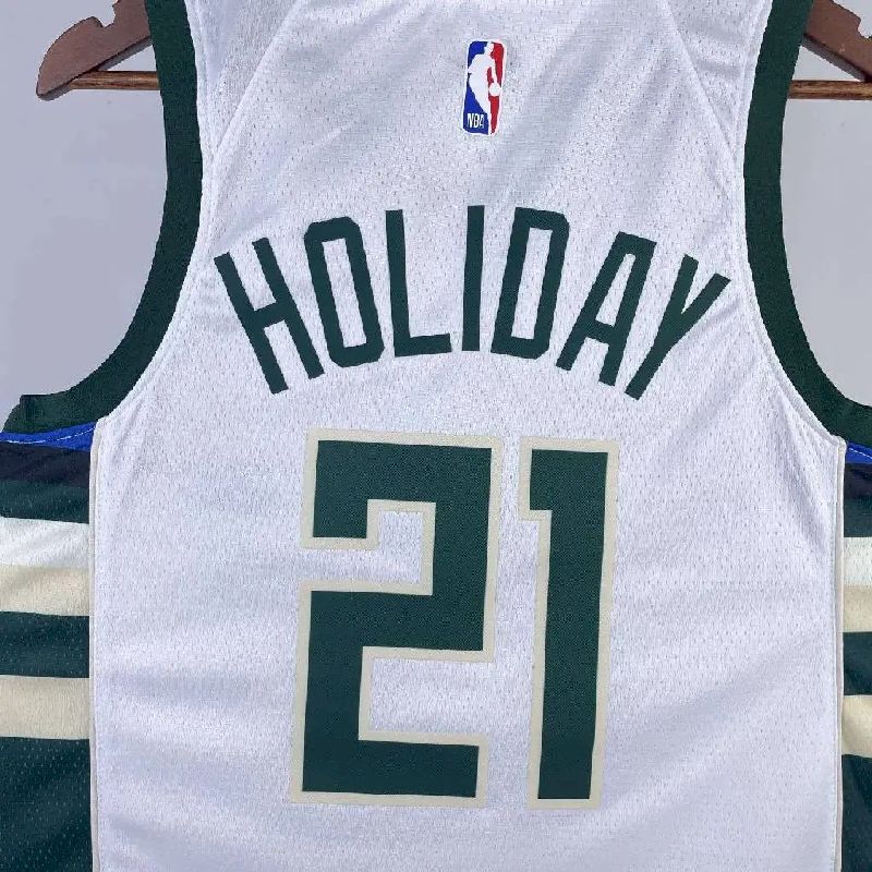 Camisa Jrue Holiday Branca Masculina 2023 - Time Principal
