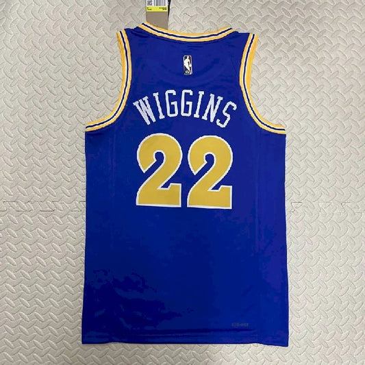 Camisa masculina Andrew Wiggins azul retrô da equipe