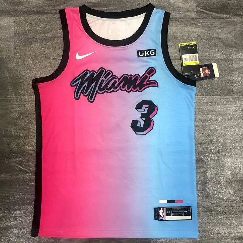 Men’s Dwyane Wade 2020-21 Pink Swingman Player Version Jersey – City Edition