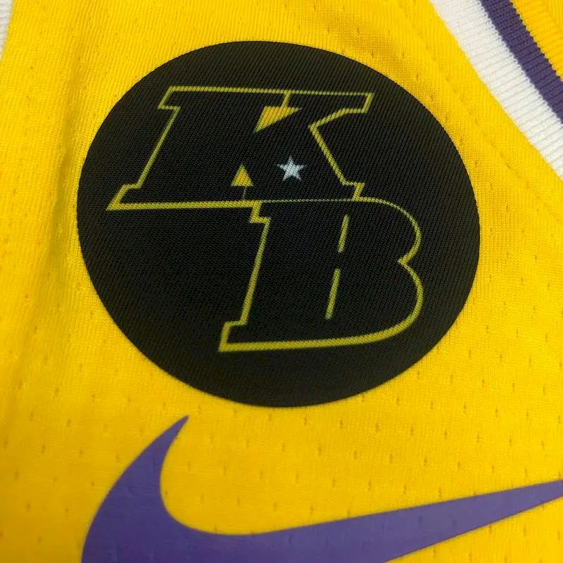 Camisa amarela masculina Kobe Bryant versão jogador – Edição clássica retrô