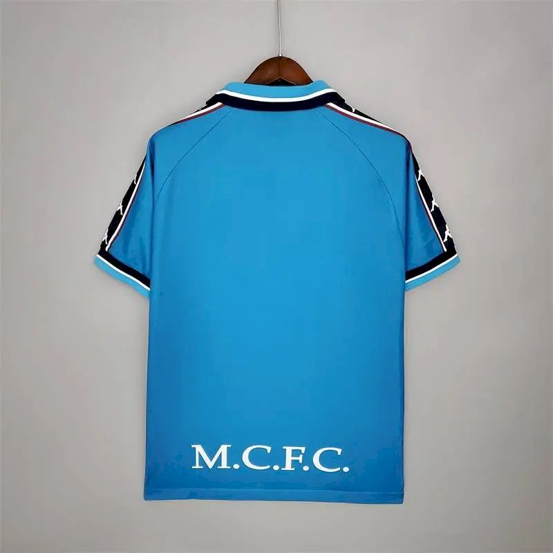 Camisa retrô titular do Manchester City 1997/99
