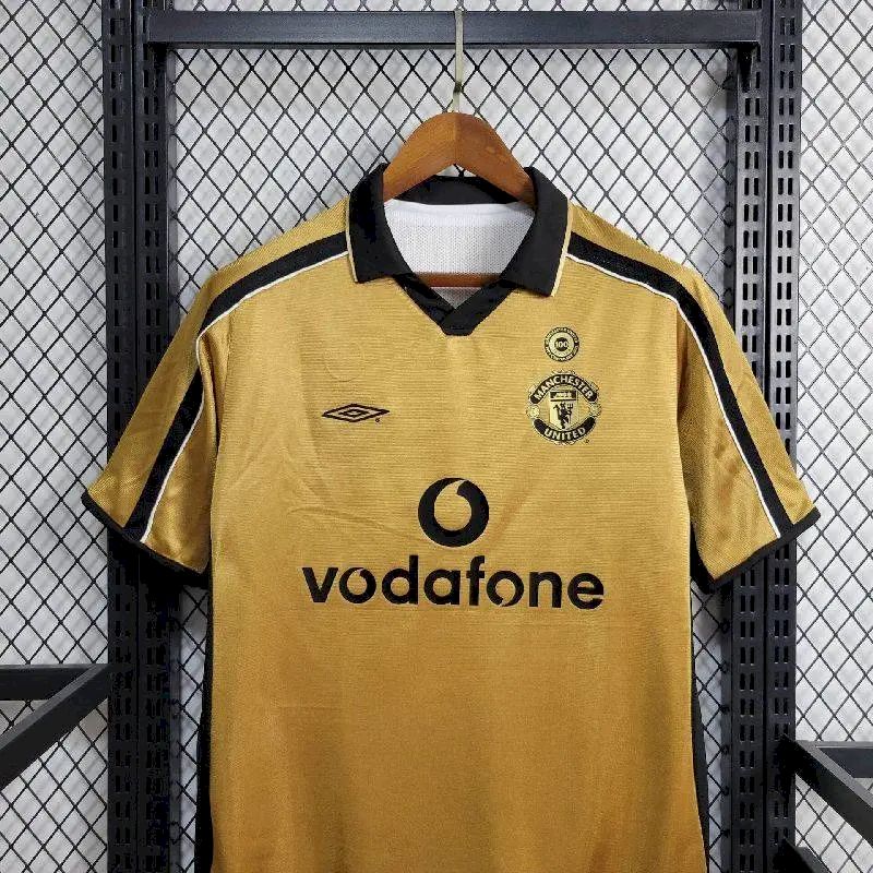Camisa reversível do Manchester United Centenary 2001/02, reserva e terceira camisa retrô