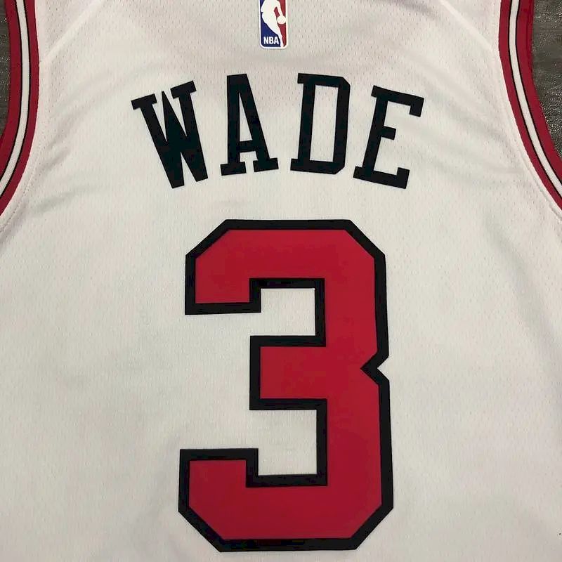 Camisa masculina Dwyane Wade Swingman versão jogador branca – edição Association