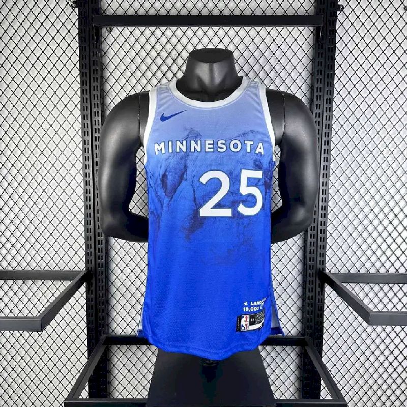 Camisa azul Derrick Rose masculina 2024 – Edição City