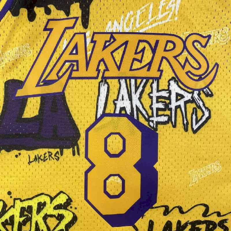 Camisa M&N Kobe Bryant amarela retrô masculina 1996/97