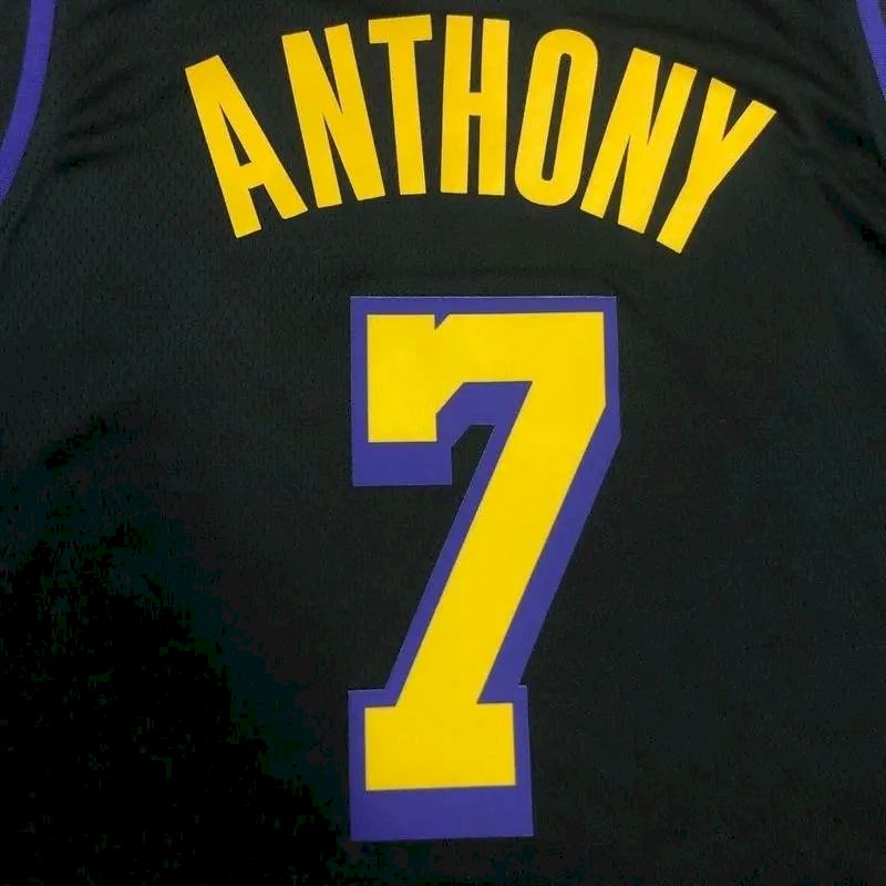 Carmelo Anthony Men’s Black Swingman Team Jersey – Noche Latina