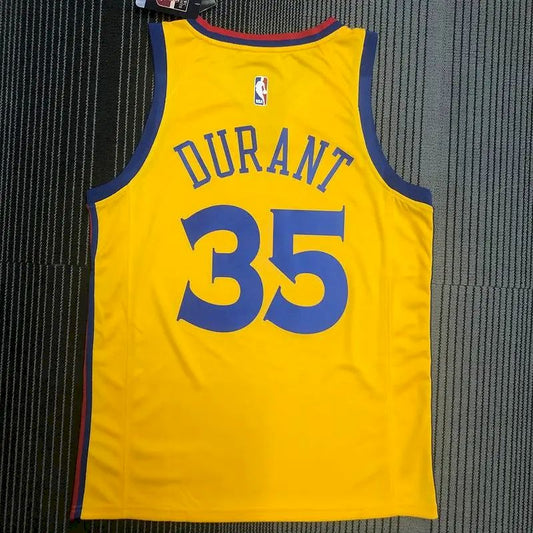 Camisa Kevin Durant Amarela Swingman Versão Jogador Masculina – Edição City