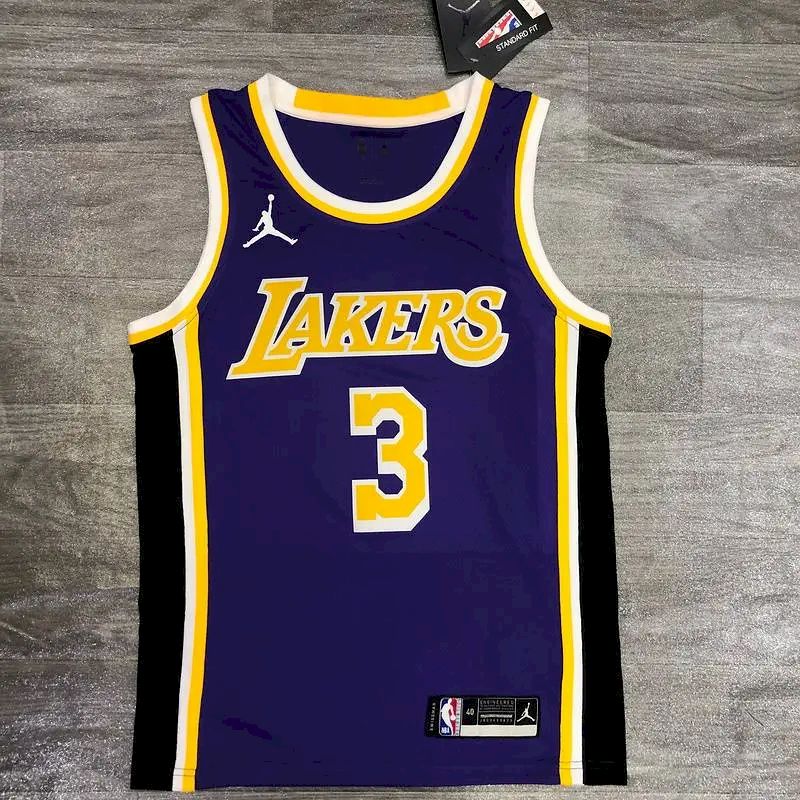 Camisa masculina Anthony Davis 2020-21 roxa Swingman versão jogador – Edição Statement