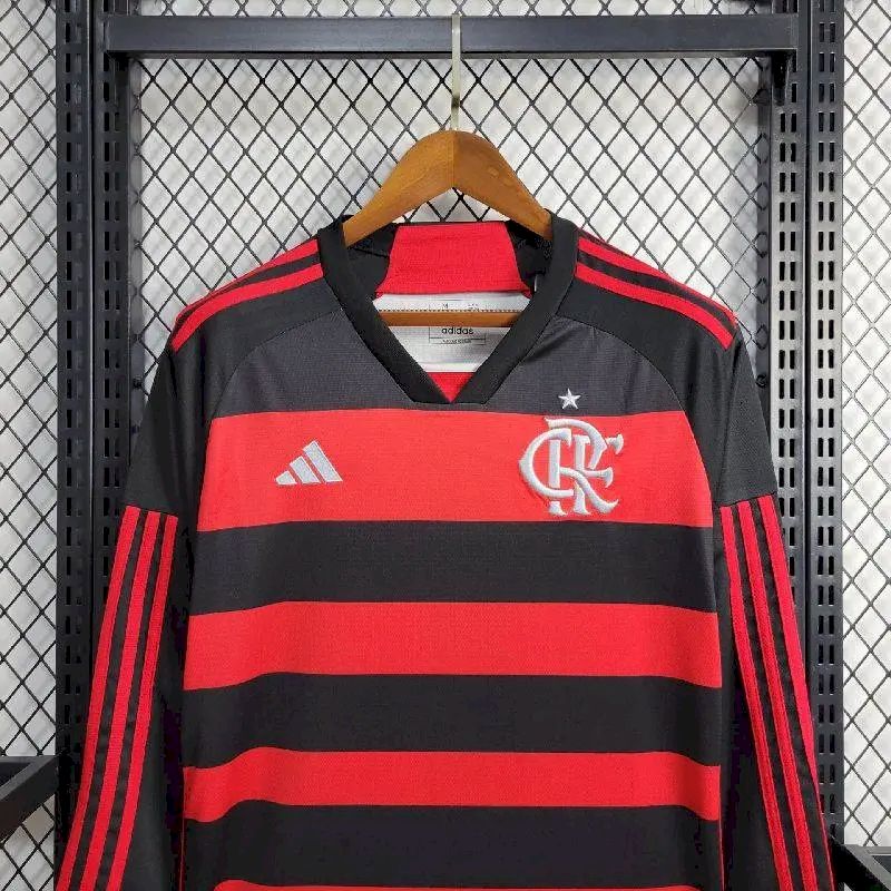 Camisa Flamengo Home 2024/25 Manga Longa