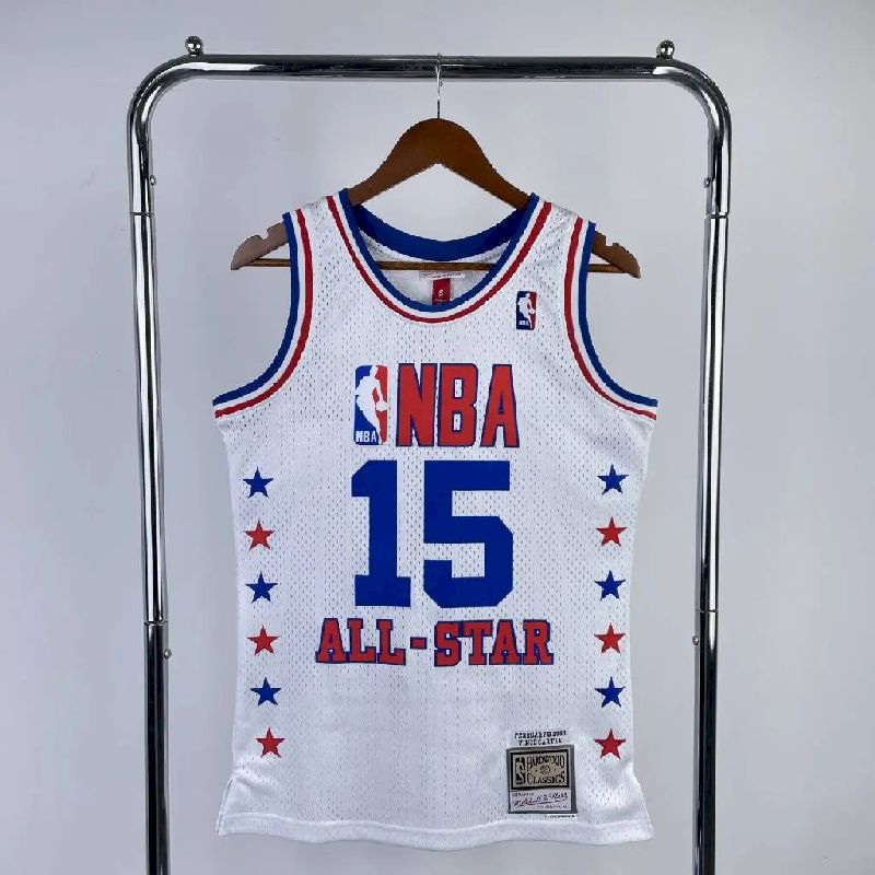 Camisa masculina Vince Carter All Star branca retrô de 2003