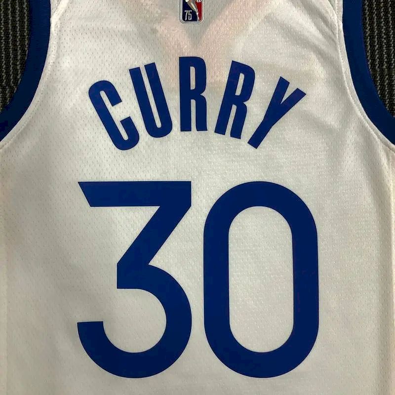 Camisa branca masculina Stephen Curry Team – Edição de 75º aniversário